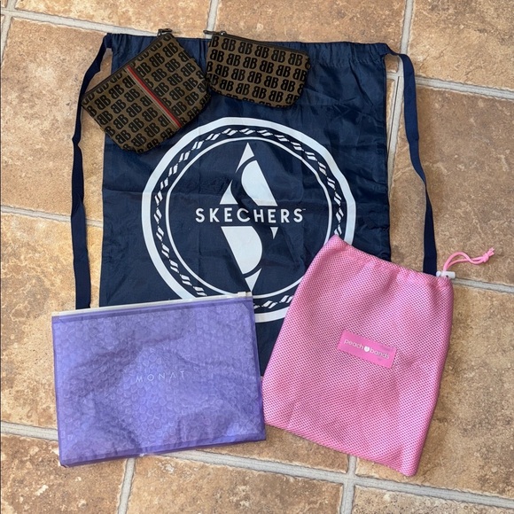 Skechers/BB/MONAT/PEACH BANDS totes/bags/zippered/pouches/cinch Bundle of 5 - Picture 1 of 11